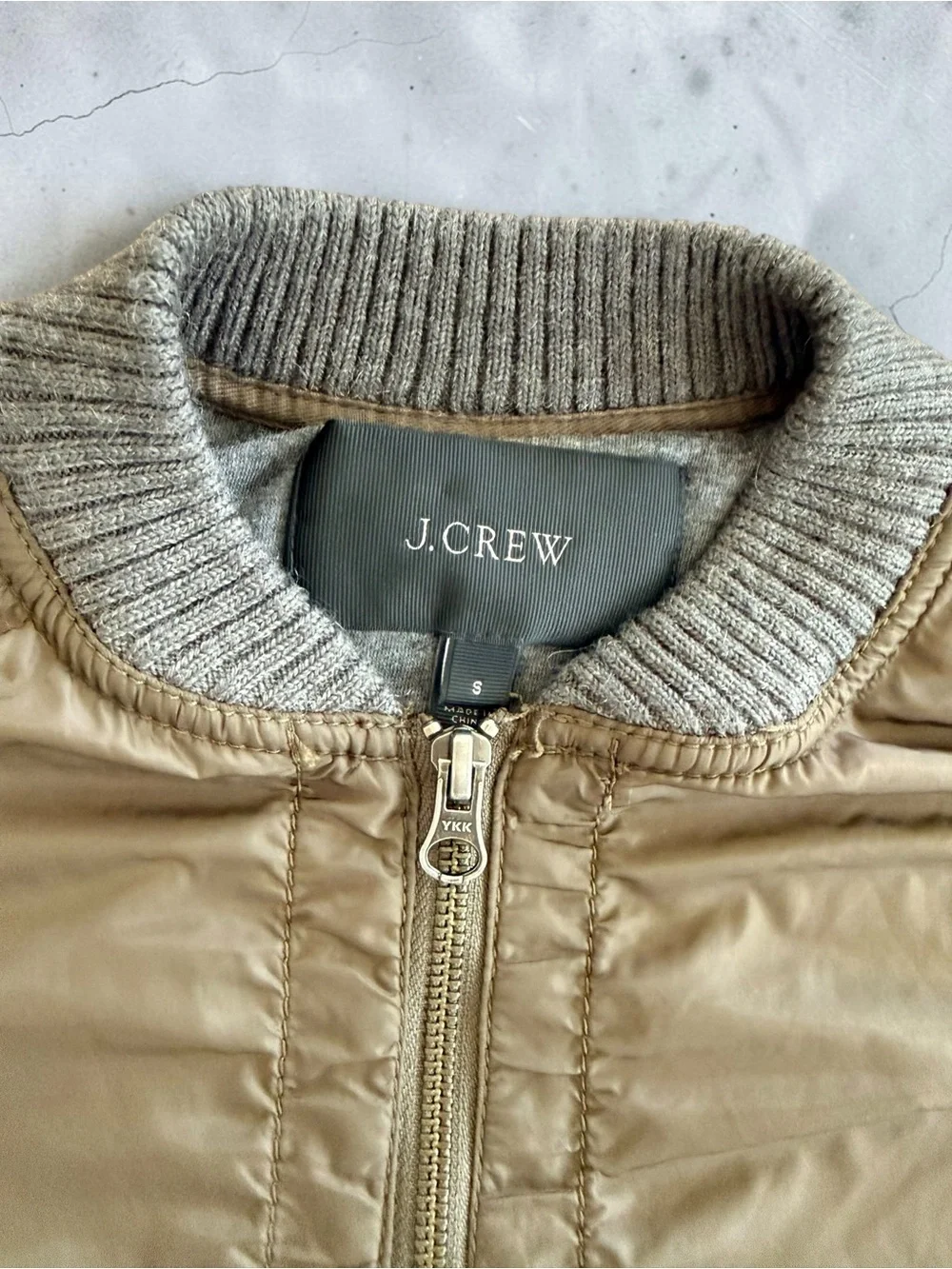 J. Crew Olive Cropped Bomber Jacket